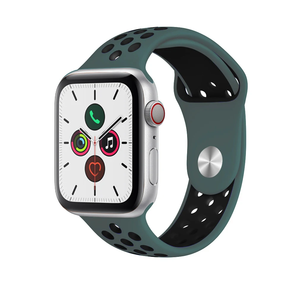Celestial Teal Силиконовый ремешок для apple watch 5 4 band correa apple watch 44 мм 40 мм 42 мм 38 мм iwatch 5 4 3 2 1 спортивный браслет на запястье - Цвет ремешка: Celestial Teal