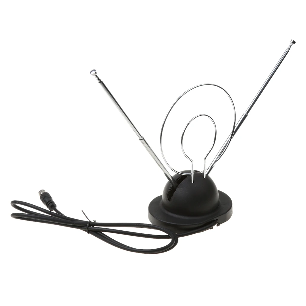 Rabbit Ear Digital Ready TV Antenna HDTV VHF UHF with Coaxial Cable tv antenna