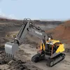 Large 61CM 17CH Alloy Remote Control Excavator Backhoe Truck Model 2.4G 30MINS Sond Light RC Truck 3-Type Engineer Vehicle Moel 2