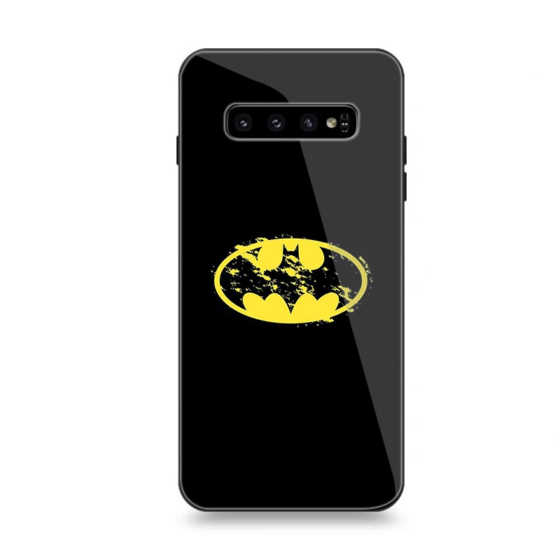 Чехол для телефона Стекло для samsung A10 A20 A30 A40 A50 A60 A70 S7 край S8 S9 S10 плюс Чехол Marvel Бэтмен логотип