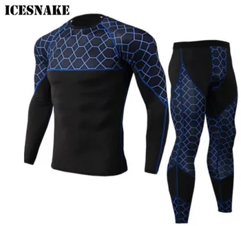 

ICESNAKE Motorcycle Jacket Men Long Sleeve Running Sets Quick Dry Gym Yoga Compression Suit Rashgard Fitness Legging Sportswear