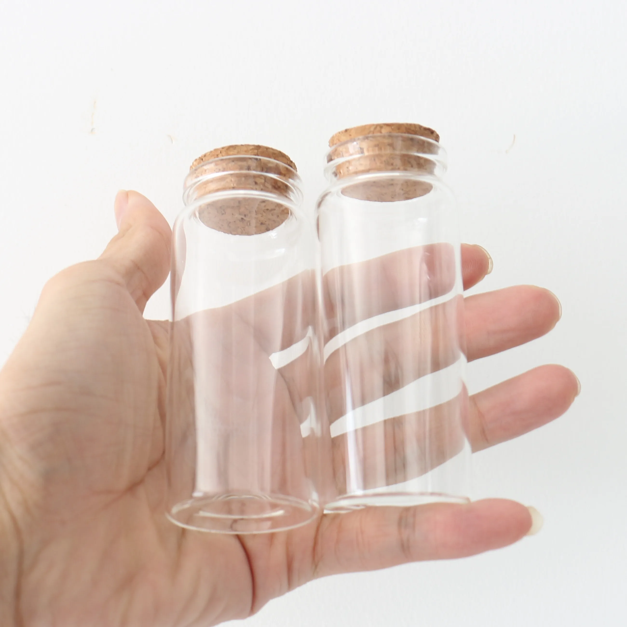 

24 Pcs/Lot 26*37*90mm 70ml Glass Jars Glass Bottle Stopper Spice Storage spicy Containers Vials Test Tube Diy Wedding Gift