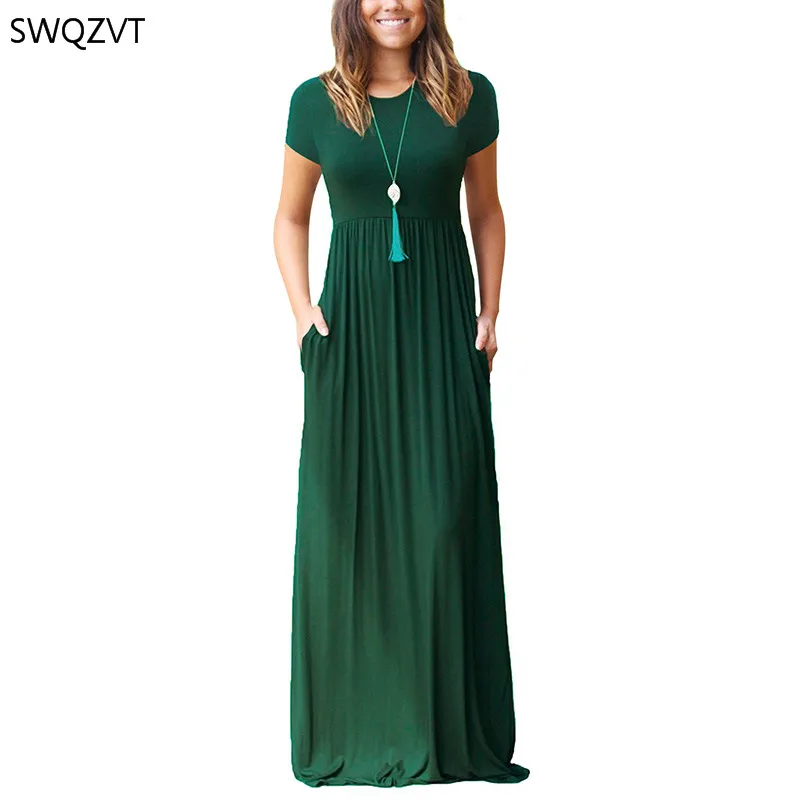 Женское платье макси с длинным рукавом повседневное длинное большого размера