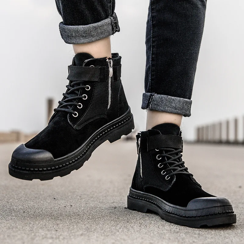 

Hot Selling Retro British Style Hight-top Pigskin Lace-up Desert Worker Boot Hot Selling Martin Boots Combination Recommended Me