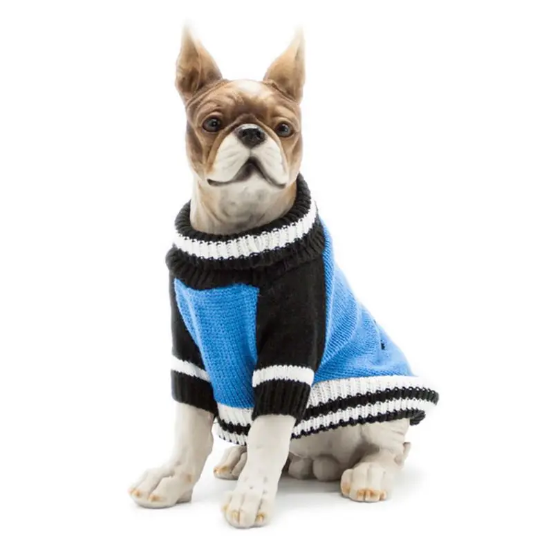

Pet Autumn And Winter Color Matching Two-legged Sweater Blue Blocking Two Feet Warm Sweater For Dogs Winter Clothes Clothing H1