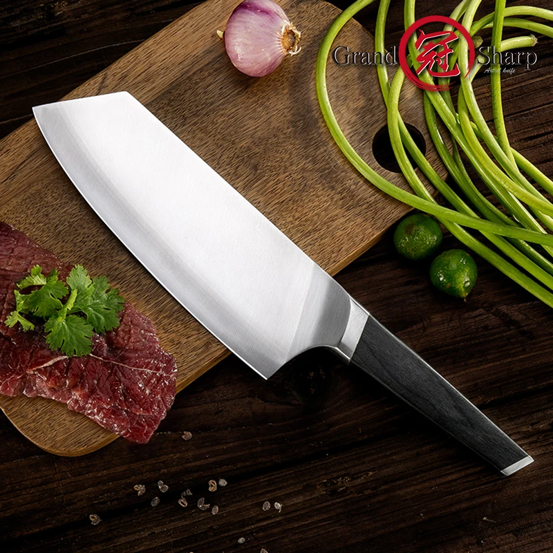 

GRANDSHARP Chef Knife 7.7 Inch Cleaver Knife 3 Layers Japanese AUS-10 Stainless Steel Kitchen Knives Tools Vegetables Fish Meat