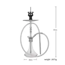 ADMY®Кальян набор кальян 68 см алюминиевый сплав | керамический распылитель | труба из нержавеющей стали | бутылка из хрустального стекла |
