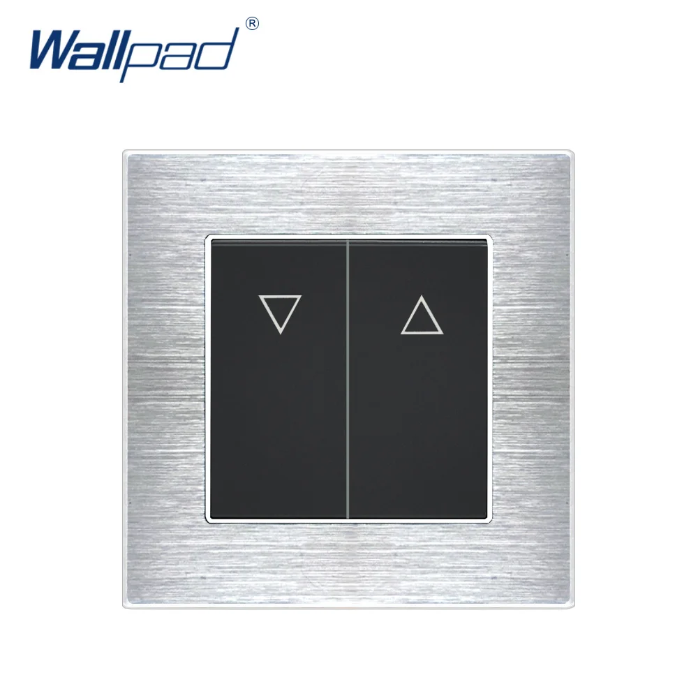 

2 Gang Electric Curtain Shutter Momentary Contact Switch Reset Switches Wallpad Luxury Wall Light Switch Satin Metal Panel