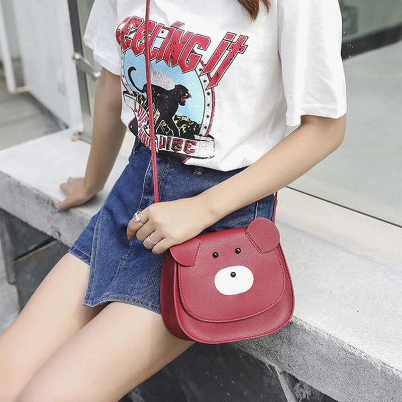

Women Leather Crossbody Bags Cute Animal Shoulder Bag for Girls Teenagers Clutch Small Bags Messengers for Ladies Female