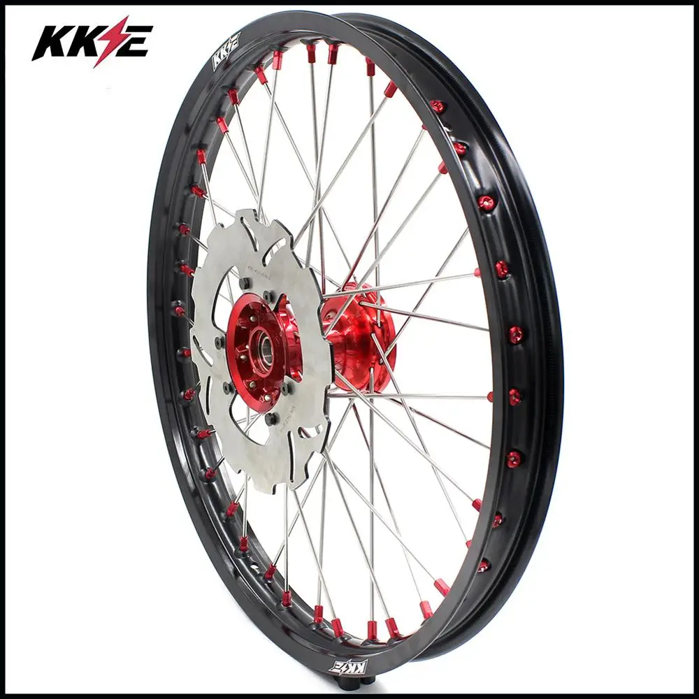 21/18 литья полный эндуро колеса Набор для HONDA CRF250R 2004 2013 CRF450R 2002 2012 240 мм диски черный