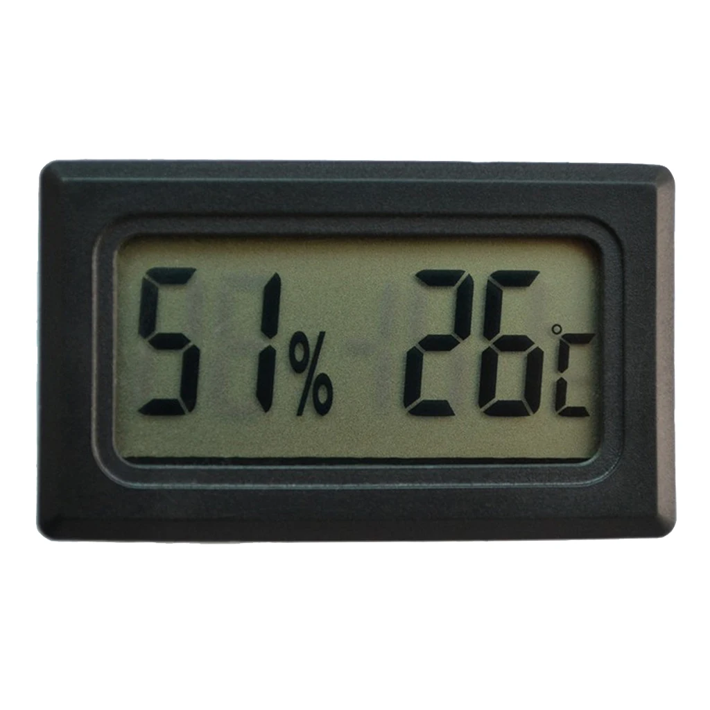 Digital Hygrometer Thermometer, Humidity and Temperature Gauge Indicator, with LCD Backlight, for Indoor Home Reptiles Office