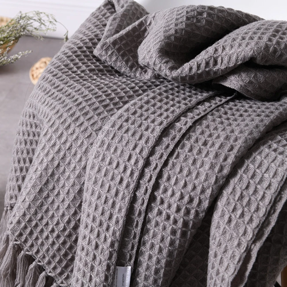 Вязаное Тканое покрывало с кисточкой диван плед полосатый одеяло s для путешествий самолет Открытый Осень мягкие простыни 130x160 см