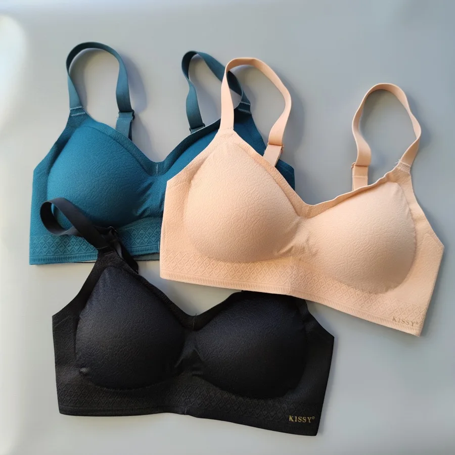 cheap bra and panty sets Kissy new invisible back deduction underwear sling sexy seamless gathered bra underwear set women without rims bralette sets