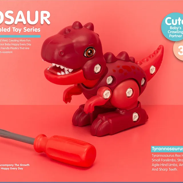 DIY Dinosaur Disassembly Toy Screw Screw Assembly Electric Screwdriver Puzzle Creative Manual Child Model Toddler Boys Toys 3