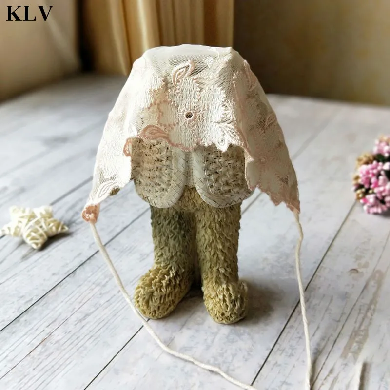 KLV 2 шт./компл. носки до колена для новорожденных и Обёрточная бумага Костюмы комбинезон, спортивный костюм+ шляпа, наряды для новорожденных, Подставки для фотографий фото аксессуары Боди для младенцев