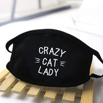 

Male Crazy Cat Lady Masks Anti Dust Breathable Reusable High Quality Polyester Masks Anti Haza Comfortable Washable Black Mask