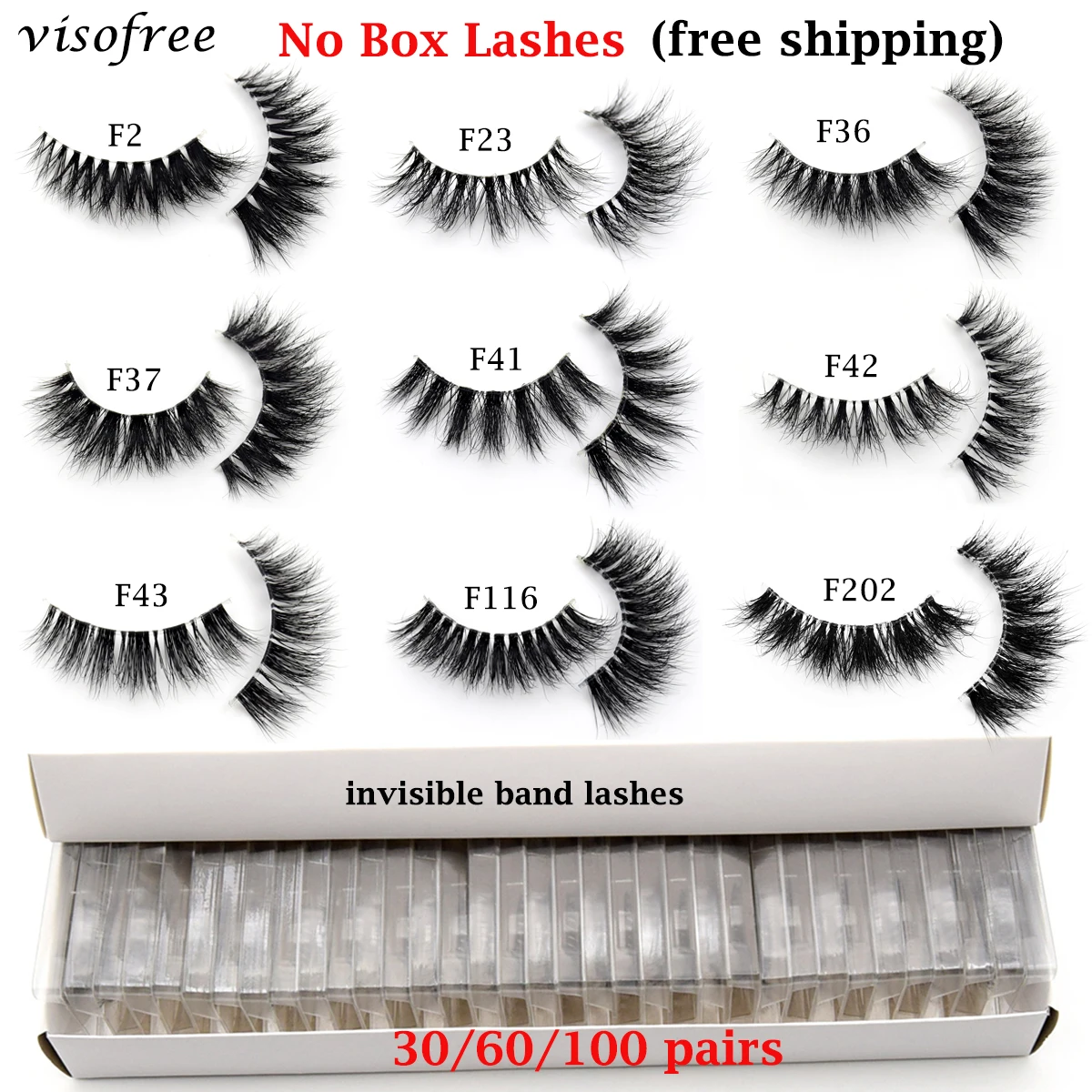 wholesale-lashes-30-60-100-pcs-visofree-3d-mink-eyelashes-invisible-band-false-eyelashes-natural-long-clear-band-3d-mink-lashes