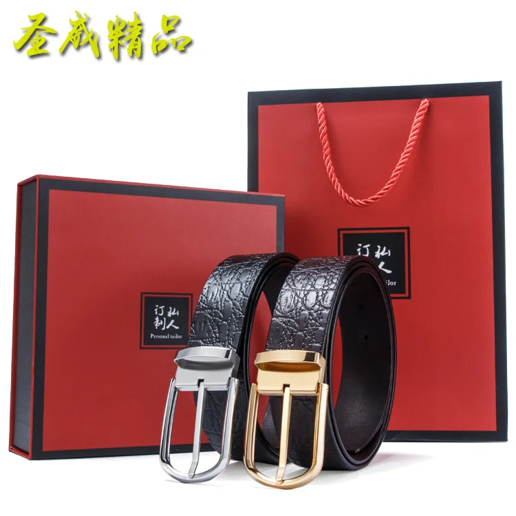 

2019 New Style Pin Buckle MEN'S Leather Belt-Style Full-grain Leather MEN'S Belt Business Genuine Leather Buckle Pant Belt
