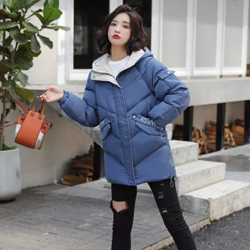 2019 Hoodies Parka Mujer Winter Women Coat Thick Down Cotton Padded Hooded Jacket Plus Size 4xl Long Parkas Overcoat AQ749 | Женская