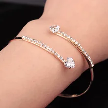 1 шт женские элегантные хрустальные Крылья ангела циркон любовь браслет с сердцами браслет регулируемый популярный Повседневный Браслет 30YH