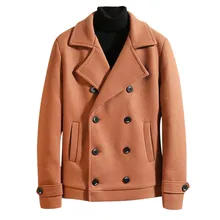 Зимняя мужская однотонная верхняя одежда с цветным карманом, с окантовкой, с золотыми пуговицами, повседневный длинный Тренч, Повседневная модная удобная и мягкая повседневная одежда