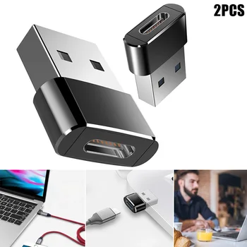 

2pcs USB C Female to USB Male Adapter Type C to USB A Connector for Laptops Chargers Device GK99