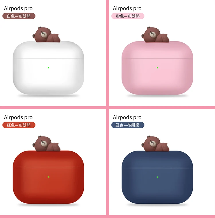 Силиконовый чехол для Apple Airpods Pro 3, чехол для AirPods Pro, чехол с изображением мультяшного уличного медведя кролика, беспроводной чехол для зарядки