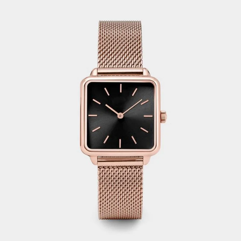 Elegant Rose Gold Women's Quartz Watch with Stainless Steel Bracelet and Magnetic Buckle Strap