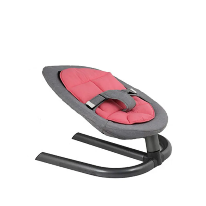 Gray chair red mat Детское кресло-качалка из алюминия для новорожденных, детское кресло-качалка, детская корзина для сна, автоматическая Колыбель для малышей - Цвет: Gray chair red mat
