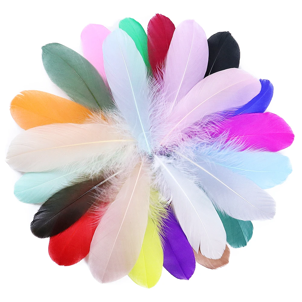 Natural Goose Feathers Small Floating Colourful Swan White Feather Plume  For Craft Wedding Jewelry Home Decoration Plumes