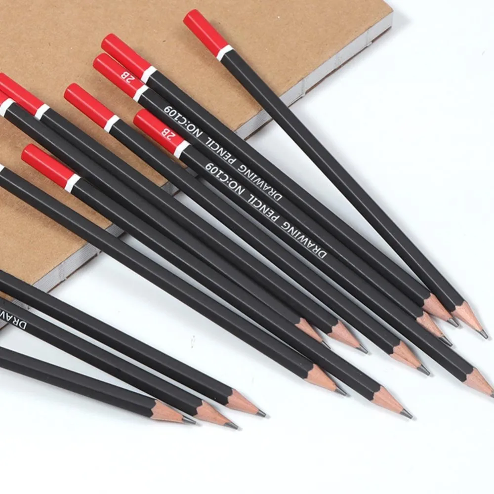 12 шт./компл. эскизный карандаш Hb 2B мягкий средней жесткости углерода Ручка для офиса школы рисунок проверки карандаш товары для рукоделия