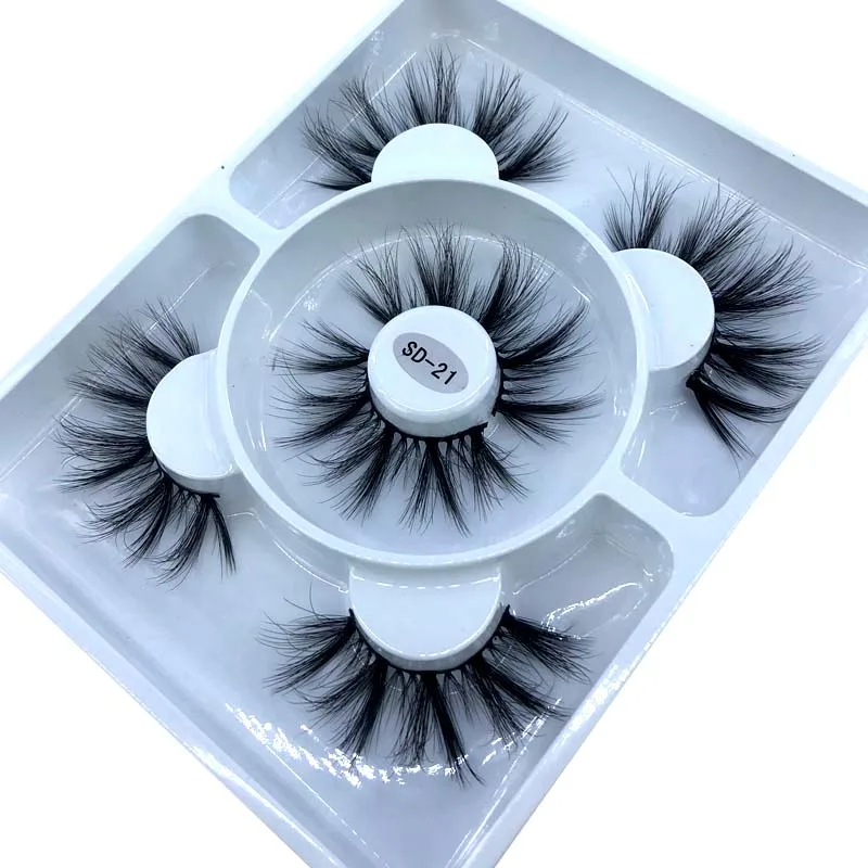 3 pairs Natural False Eyelashes Fake Lashes Long 3d Mink Eyelash Extension for Beauty