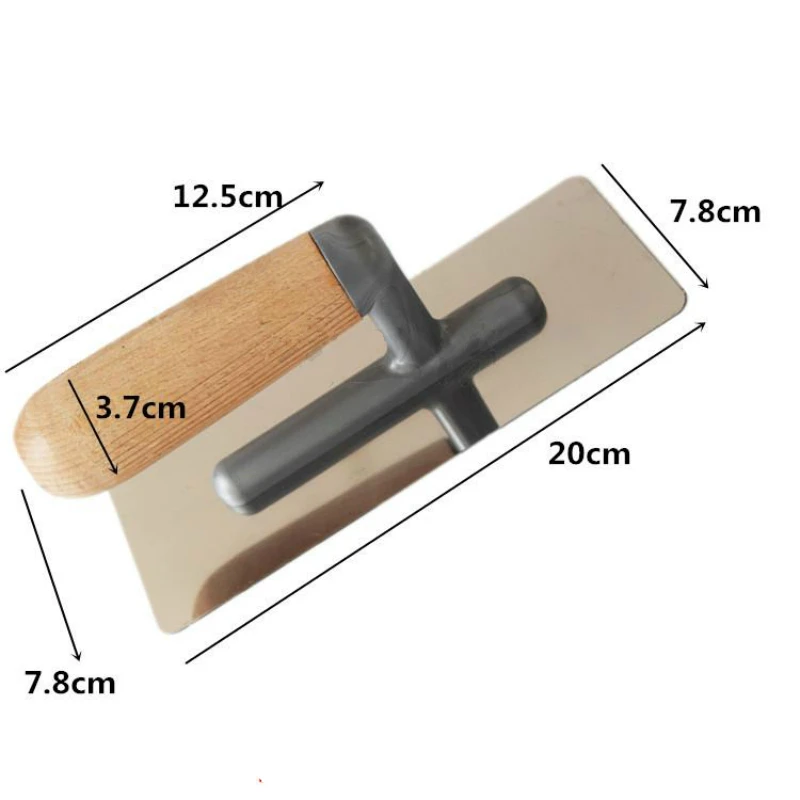 2PC stainless steel Wooden handle Mortar Board Home Craftsman Trowel Construction Holder Plastering Tool