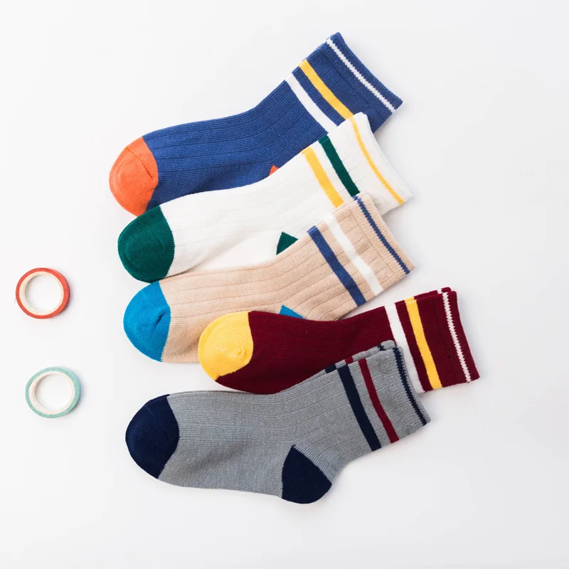 0013-shuangtiao 5 pair High Quality Stripe Cotton Infant Baby Girl Socks Newborn Baby Boy Socks Kids New Born Cheap Stuff Miaoyoutong - Цвет: 0013-shuangtiao