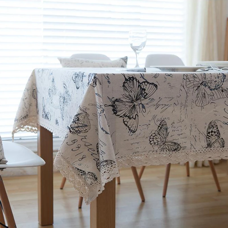 TPFOCUS Black Butterflies Printing Decorative Table Cover Cloth Tablecloth for Decoration