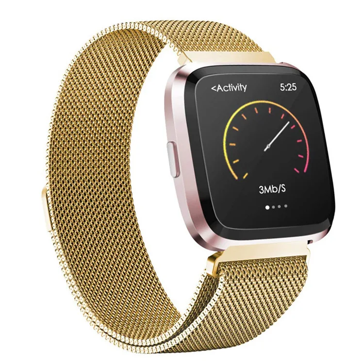 gold IStarp металлический ремешок для Fitbit Versa/Versa 2 ремешок на запястье Миланская петля магнитный браслет для мужчин и женщин размер умные аксессуары - Цвет ремешка: gold