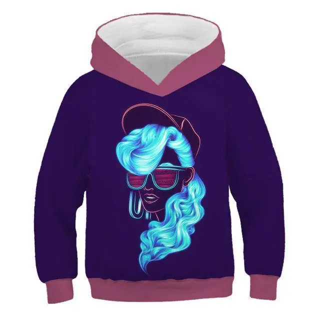 Newest Painted stripe pattern 3D print child fashion Hoodie Boys and girls Hooded Sweatshirt Kids 3D painting Sweatshirt - Цвет: TNT-1162