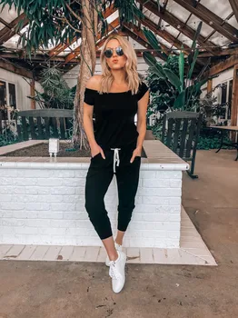 

SEXY Women Off Shoulder Playsuit Bodycon ShortSleeve Jumpsuit Romper Trousers UK