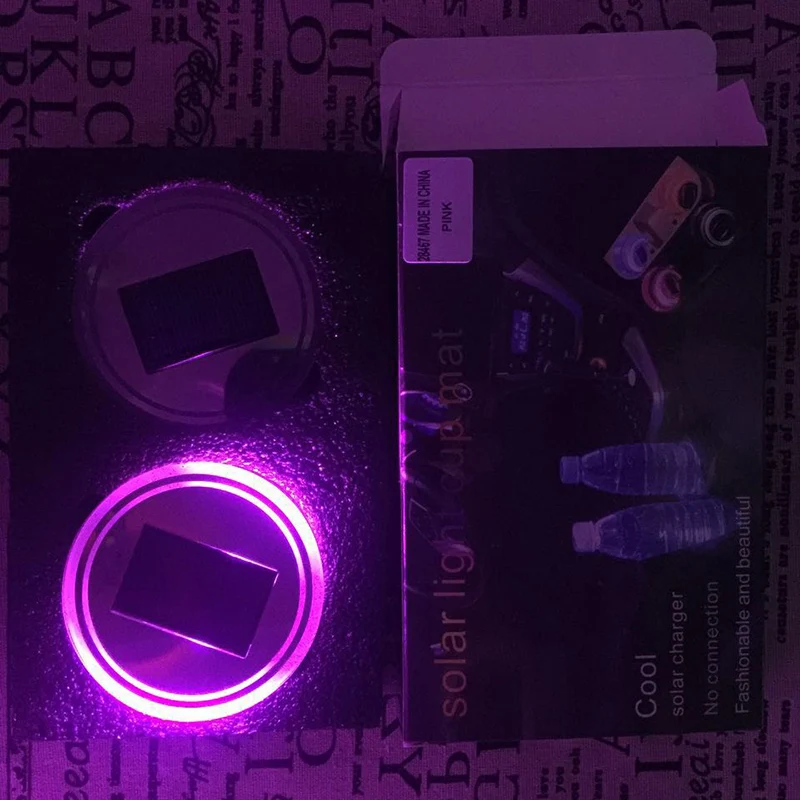 Pink 72mm 2 шт. Солнечный Кубок Pad Нескользящие автомобильные аксессуары светодиодный свет крышка интерьера F-Best - Название цвета: Pink 72mm