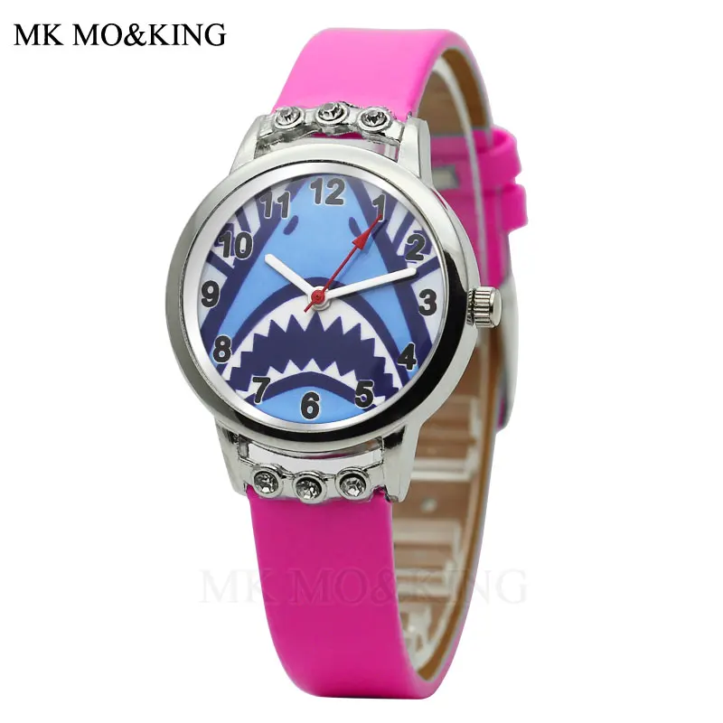 Fashion Brand Watches for Kids Boys Card Love Shark Cute Rubber Boy Quartz Crystal Leather Clock Relojes 2020 | Наручные часы