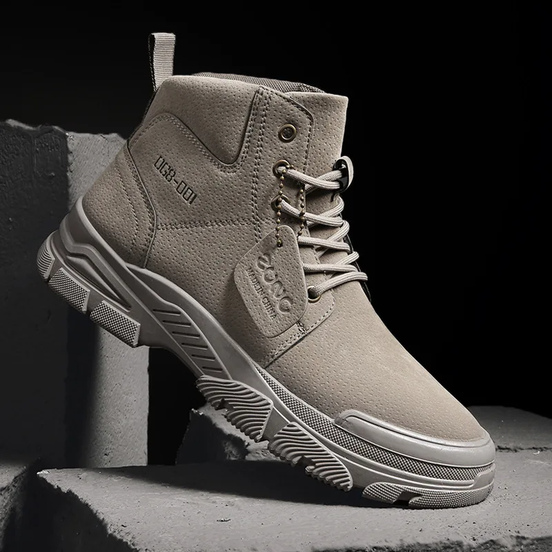 

[Men's Martin boots Combination style] New autumn/Winter 2021 high helper boots British style fashion men's shoes