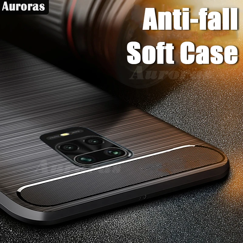 Auroras мягкий чехол для Redmi Note 9 S из углеродного волокна ударопрочный Xiaomi 9S