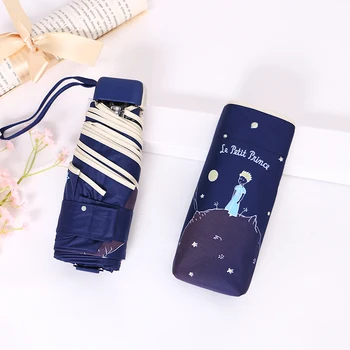 

Mini Pocket Umbrella Women UV Small Umbrellas 220g Rain Waterproof Men Sun Parasol Cartoon Prince Kids Girls Travel Umbrella