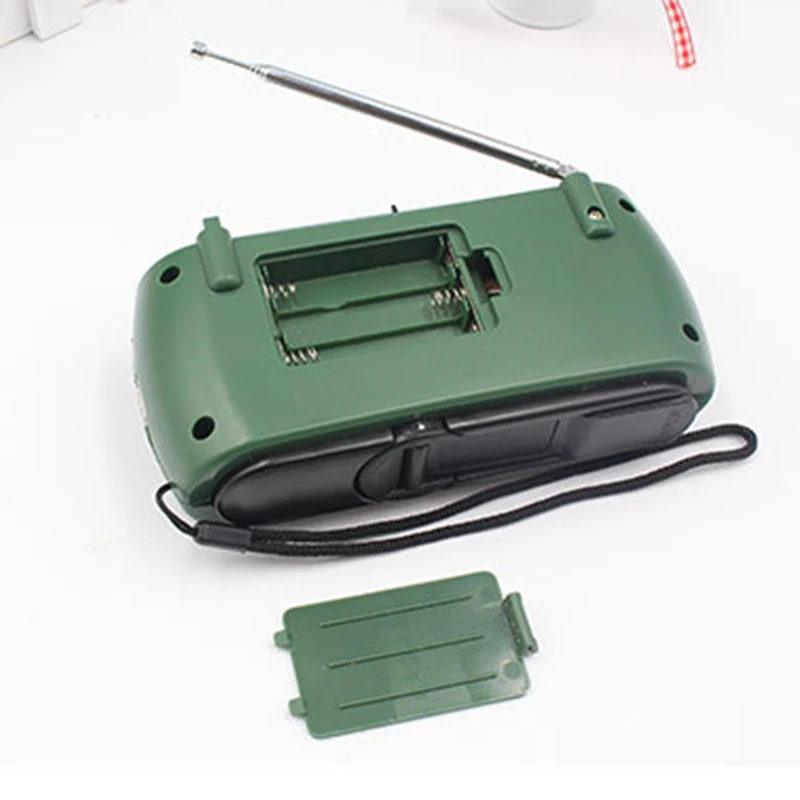 Portable Solar Crank AM/FM Weather Radio with LED Flashlight with Charging Interface