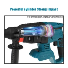 Marteau rotatif électrique sans balais, Rechargeable, multifonction, Impact, outil de perceuse électrique avec 18V 10000bpm