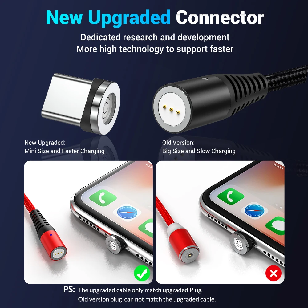 Магнитный usb-кабель TOPK для быстрой зарядки, кабель usb type-C, магнитный кабель для зарядки и передачи данных, кабель Micro usb 3A для iPhone, samsung, Xiaomi