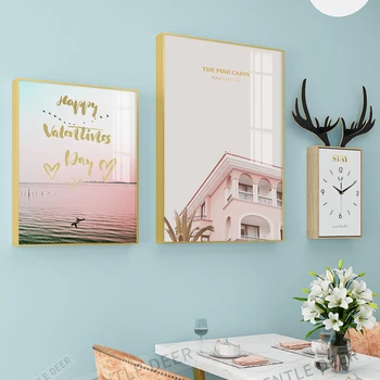 

Nordic Light Luxury Living Room Decoration Painting Sofa Background Wall Combination Mural Modern Minimalist Painting Mural
