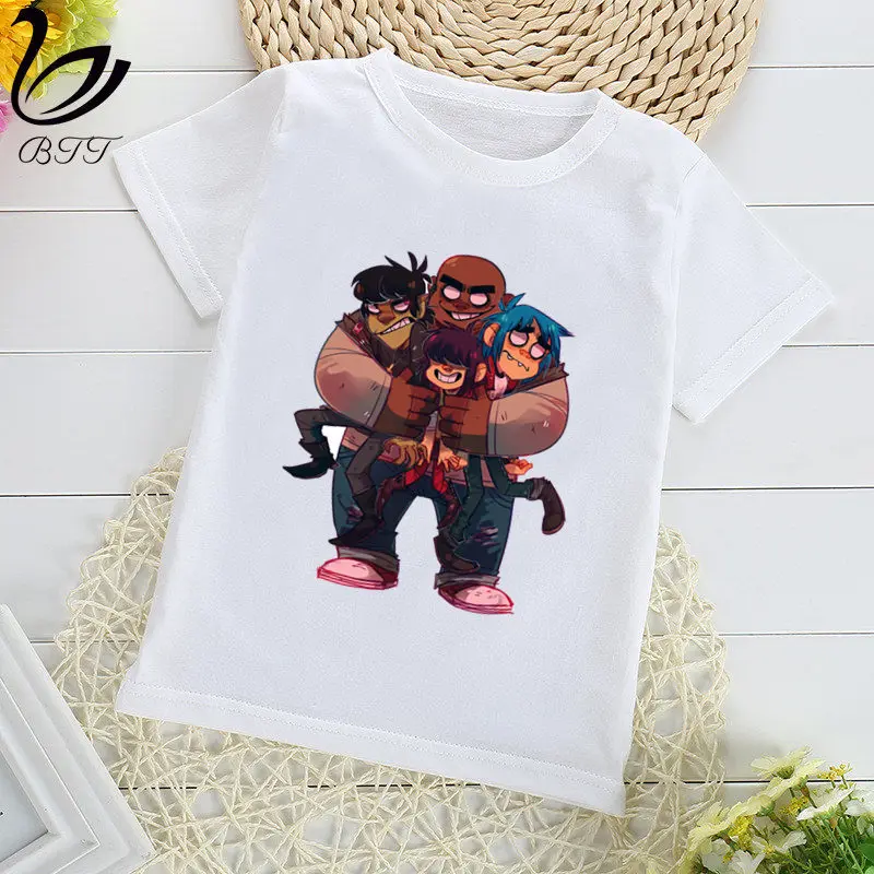Gorillaz/рок-группа, чакахан, лапша, Мурдок, руссель, футболка с принтом Футболки для мальчиков детская футболка с короткими рукавами детская одежда