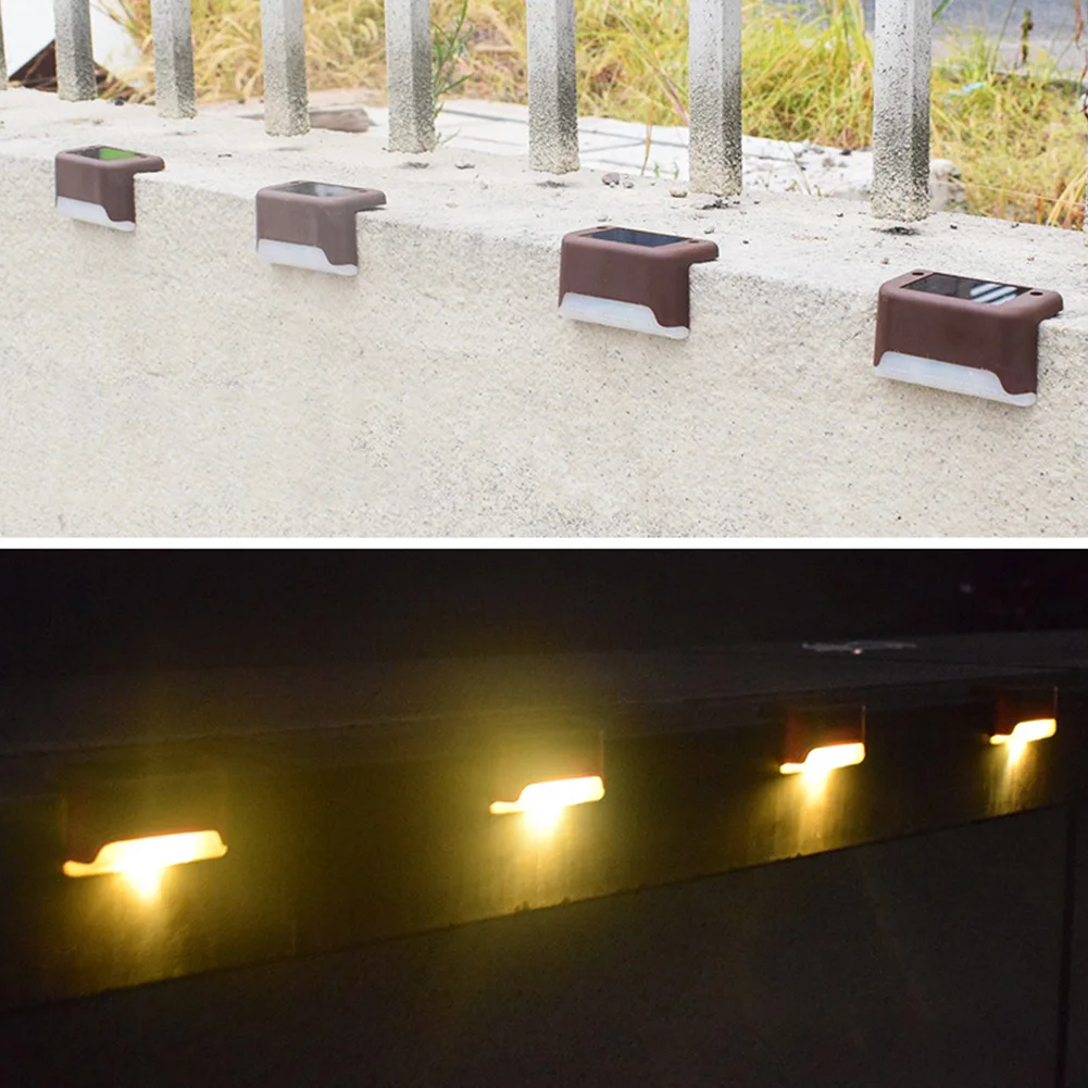 12 шт. IP65 водонепроницаемый яркий патио забор лестницы ABS двор Прочный солнечный светильник палуба лампа теплый белый светодиодный Открытый Путь Сад