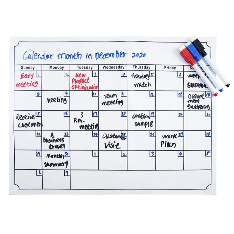 Home Kitchen Magnetic Monthly Planner Whiteboard Fridge Calendar Message Board Magnetic Notes With 3pcs Marker 40 30cm Aliexpress